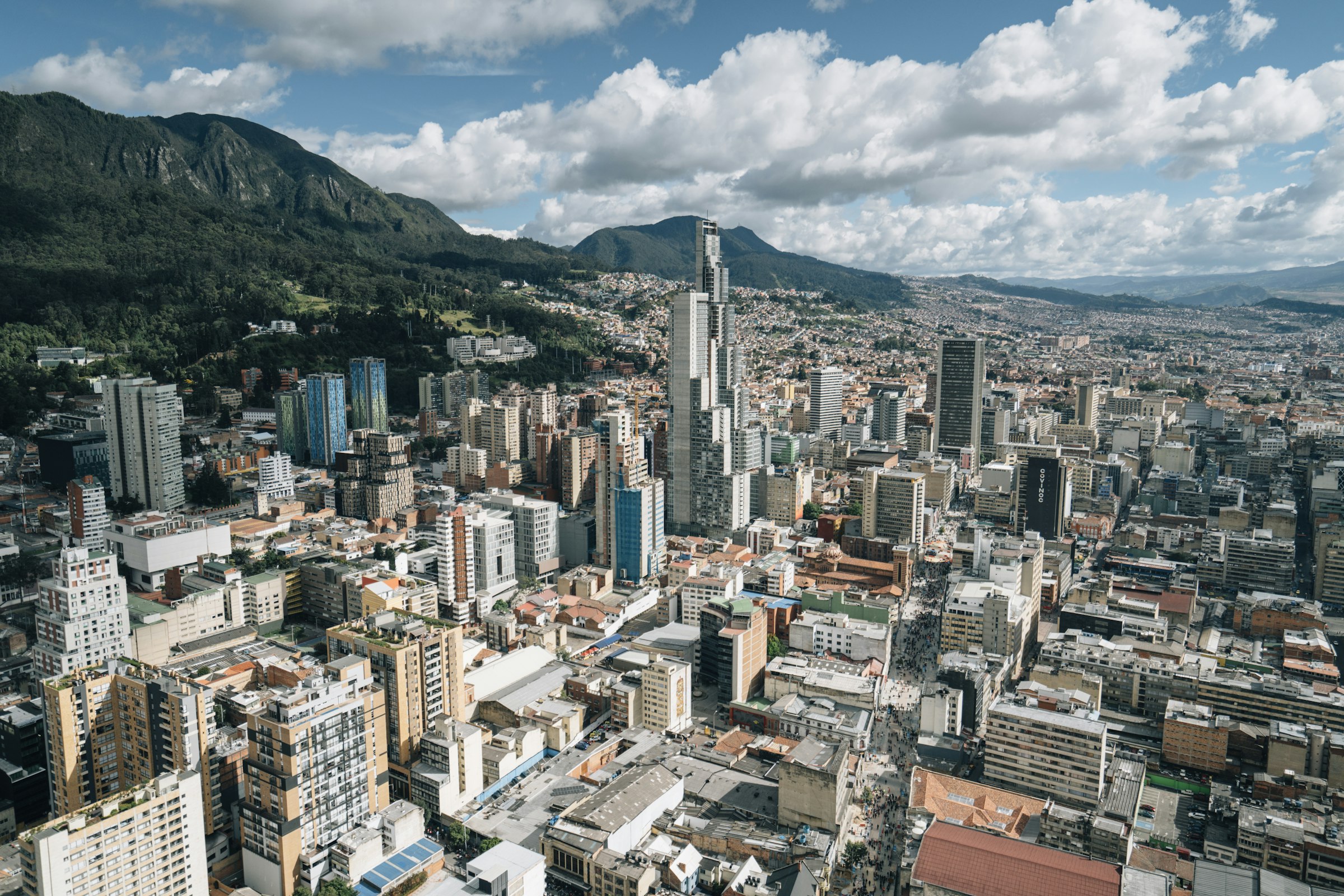 Bogota skyline and Eastern Hills, Colombia
