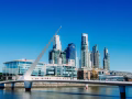 Puente de la Mujer and the Puerto Madero skyline in Buenos Aires